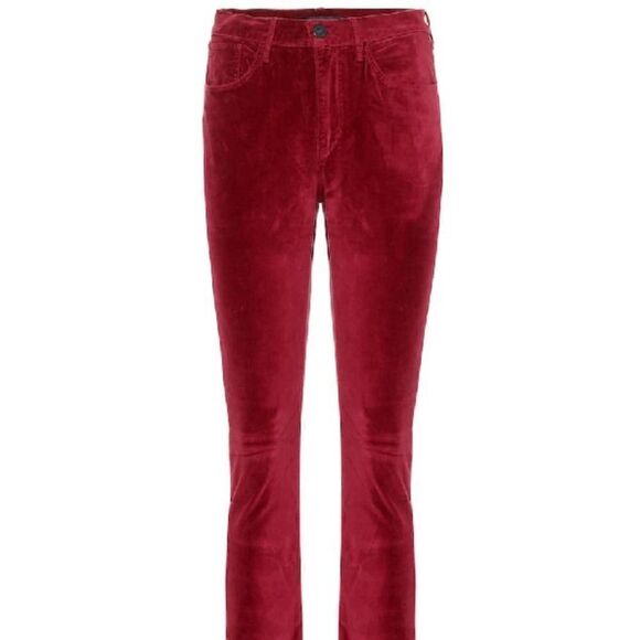 3x1 Higher Ground Cropped Stretch Cotton Velvet Merlot Size 26 - Picture 2 of 11